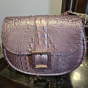 Purple Crocodile Embossed Women's Bag